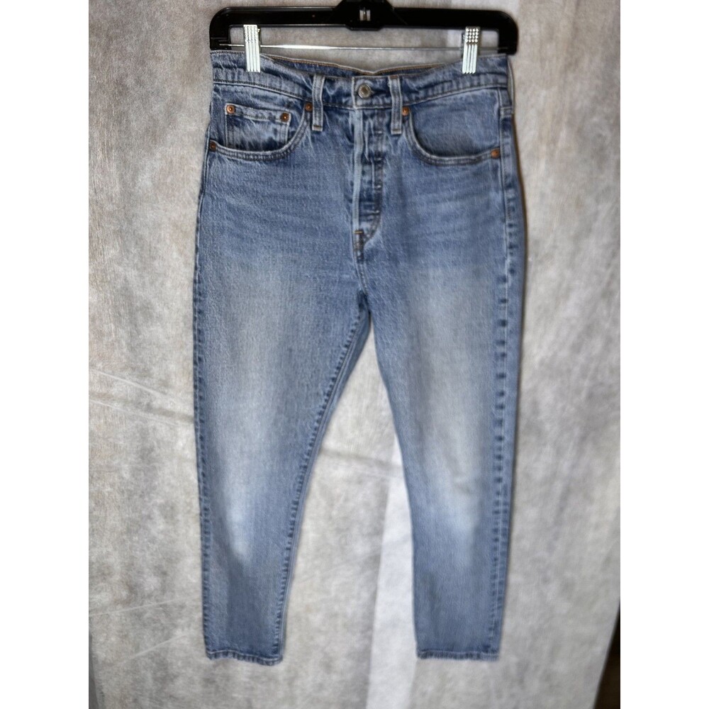 Levi Strauss 501 Mens 26x28 Button Fly Jeans Medium Blue Wash Denim Pants